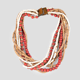 Wood String Necklace - RUBY