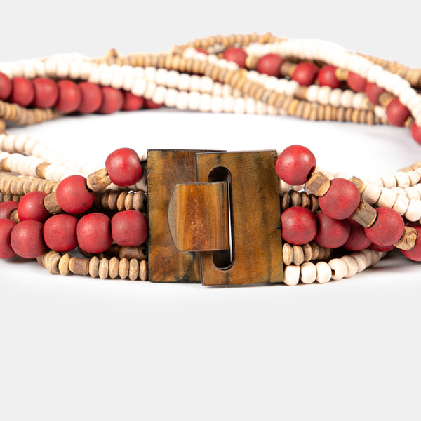 Wood String Necklace - RUBY