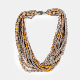 Wood String Necklace - GREY