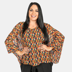 Print Batwing Top