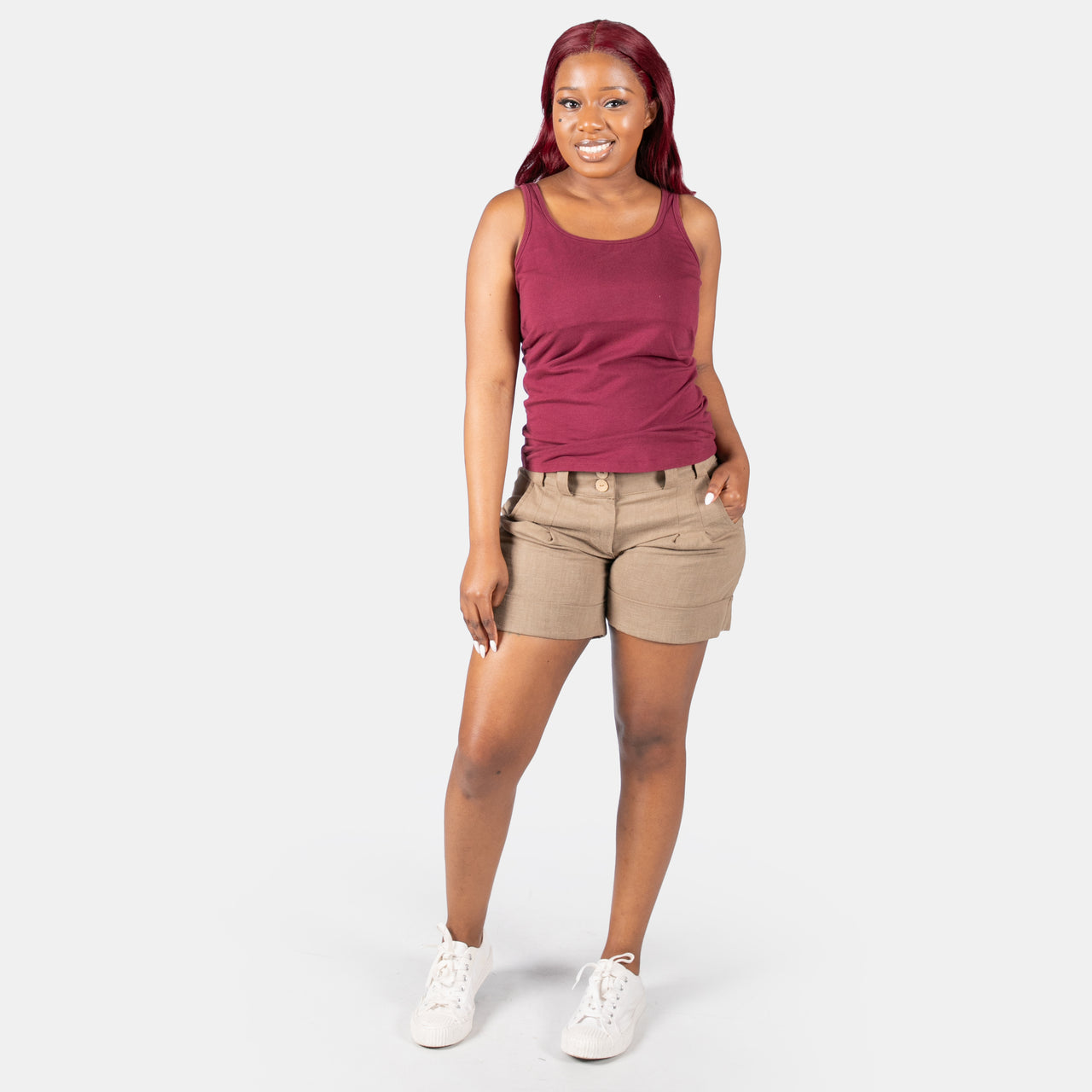 HILMA-SHORTS - IVORY SUMMER