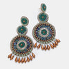 Indie Beads 3 Cricle Earrings - GREEN