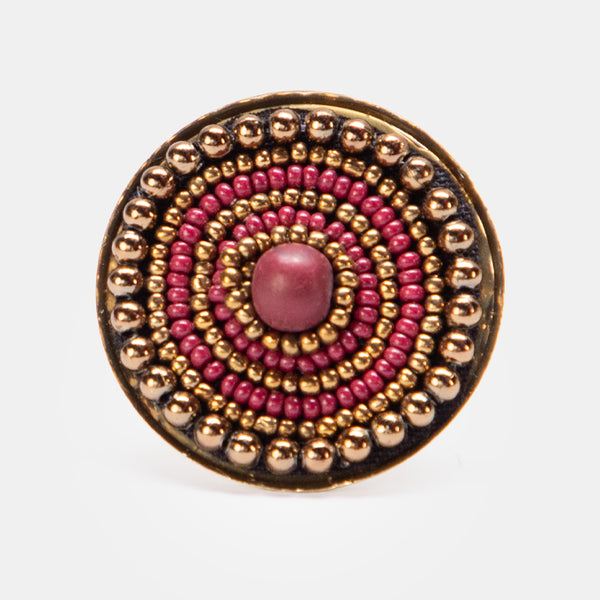 Indie Beads Circle Ring - CHOCOLATE