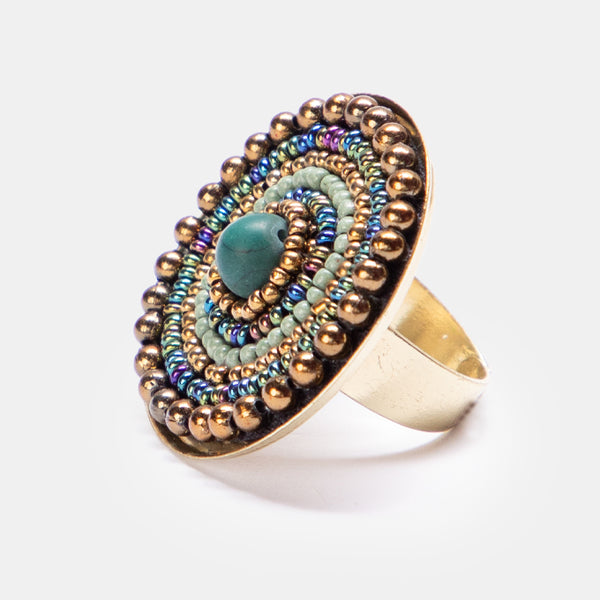 Indie Beads Circle Ring - NAVY