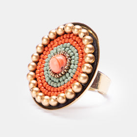 Indie Beads Circle Ring - ORANGE
