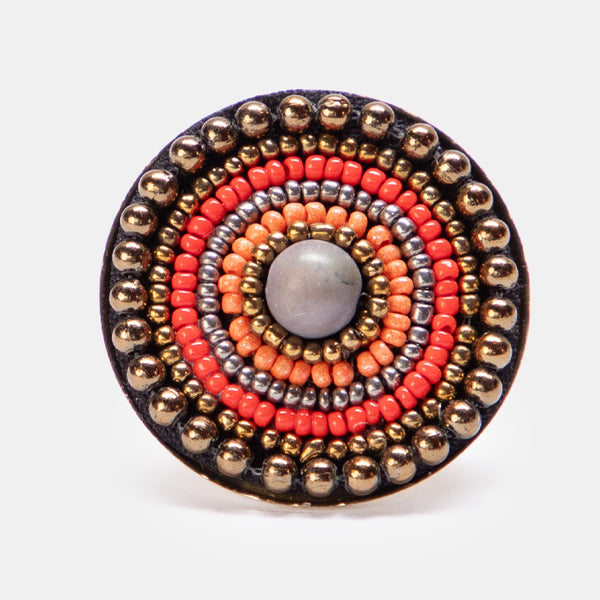 Indie Beads Circle Ring - RED