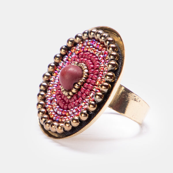 Indie Beads Circle Ring - RUBY