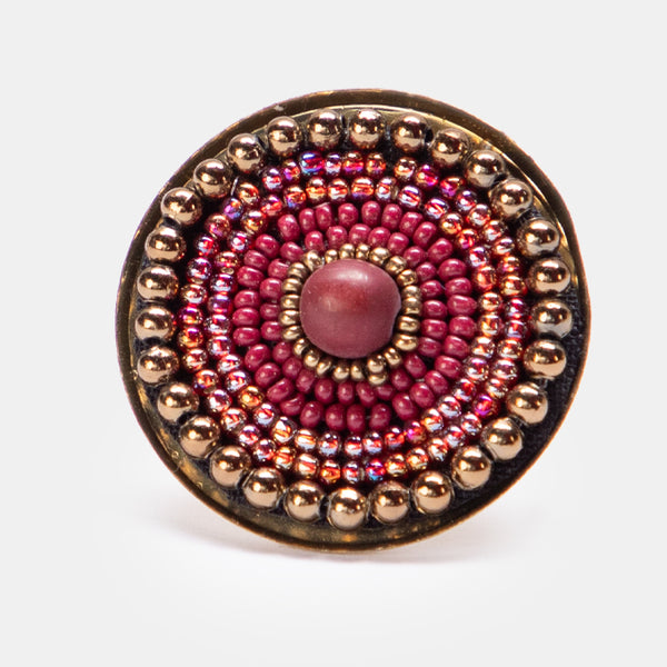 Indie Beads Circle Ring - RUBY