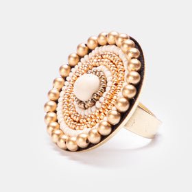 Indie Beads Circle Ring - WHITE