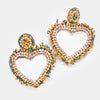 Indie Beads Heart Earrings - MUSTARD