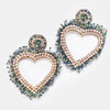 Indie Beads Heart Earrings - OLIVE