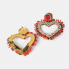 Indie Beads Heart Earrings - RED