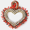 Indie Beads Heart Earrings - RED