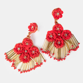 Pipe Earrings - RED
