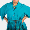 Aqua Flower Shirt Dress