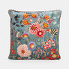 Embroidered Cushion - Dahlia Blue