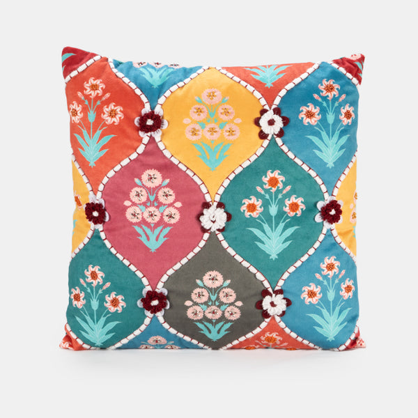 Embroidered Cushion - Moroccan Teal