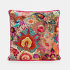 Embroidered Cushion - Paisley Pink