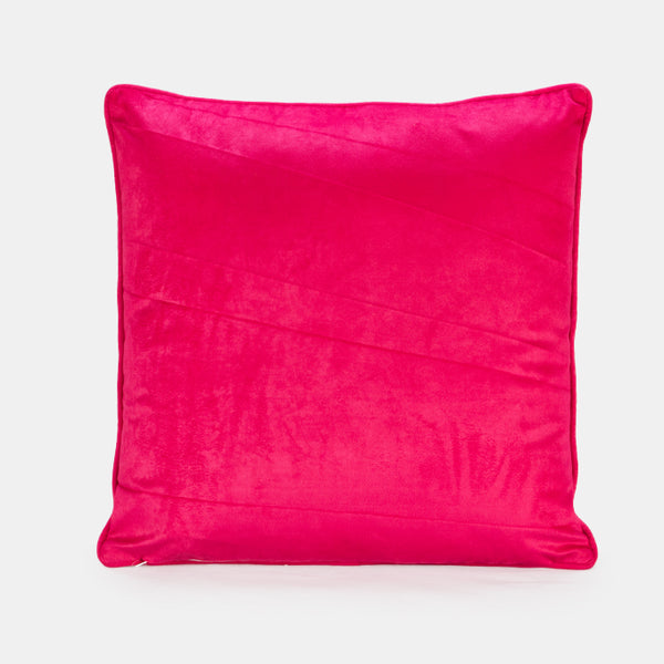 Embroidered Cushion - Paisley Pink