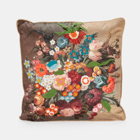 Embroidered Cushion - Vintage Brown