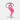 Miniature 3D Pink Flamingo Charm Metal Keyring